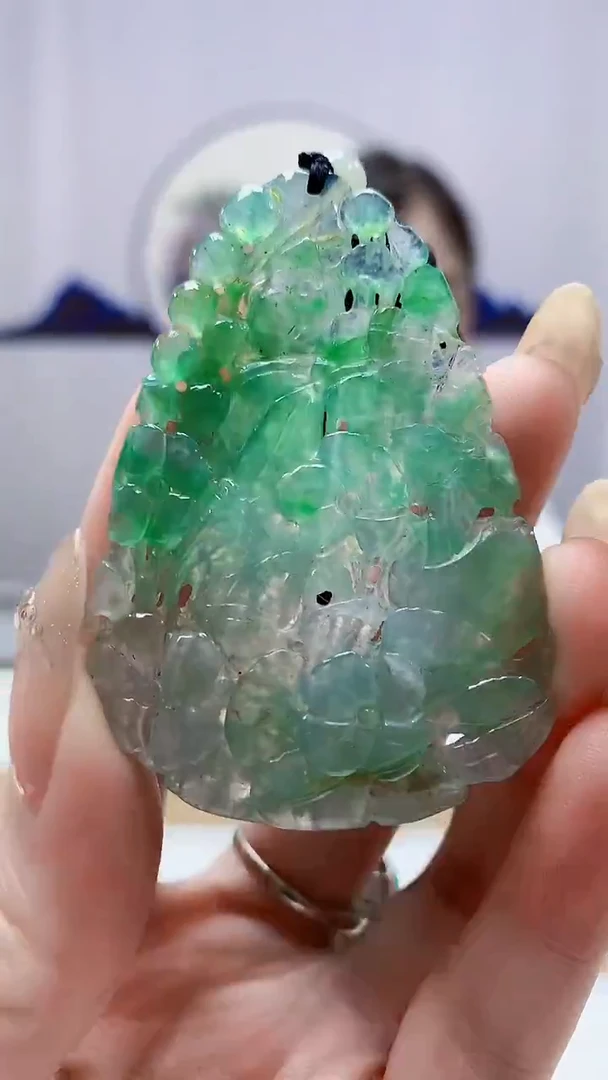 未镶嵌定制翡翠3099DD-毛货挂件87