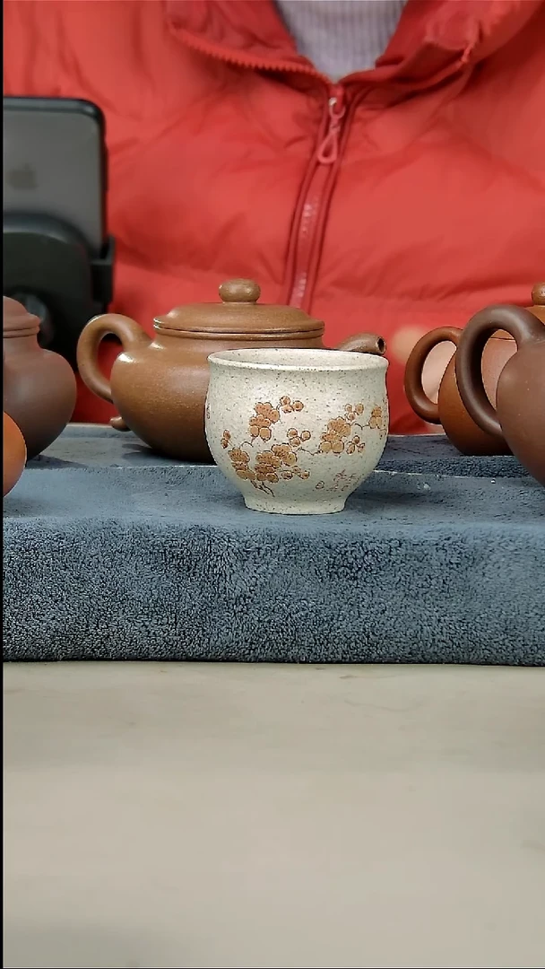 茶壶紫砂100白玉段杯子