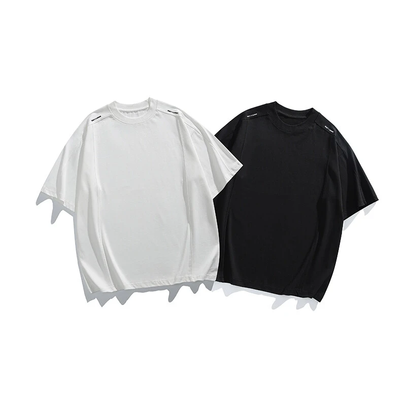 日系潮牌简约刺绣短袖T恤男复古宽松休闲cleanfit体恤-3155