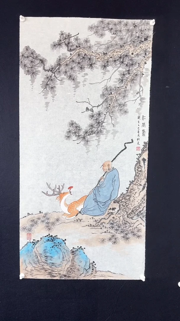 【闪购商品】国画绘画梅花鹿尊者