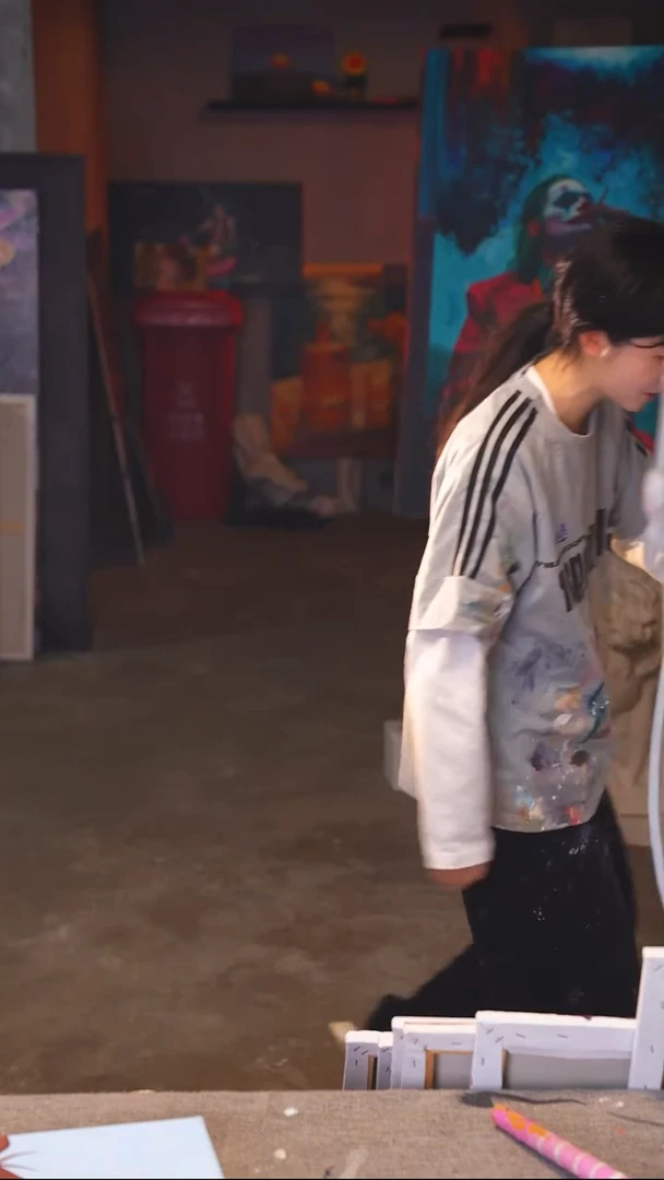 油画听****吸尼克狐连副丙烯画纯手绘