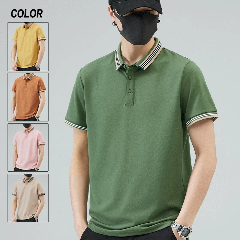 真维斯高端商务翻领短袖衬衫男士polo衫2025夏季新款高弹力t恤体