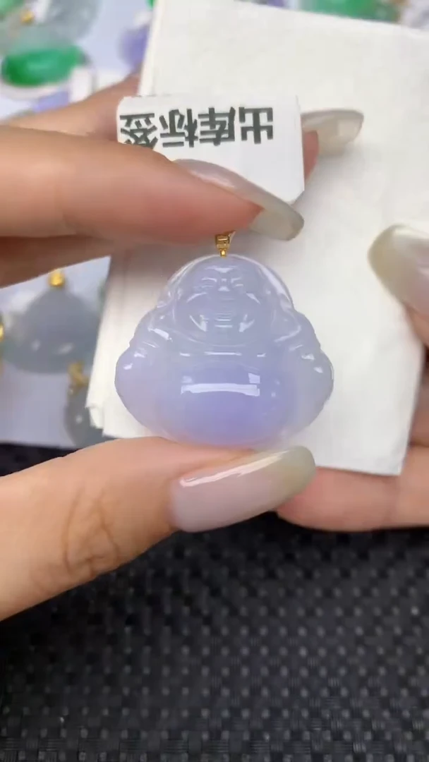 翡翠18K金镶嵌颈饰 天然缅甸翡翠a货百元以上9元证书费自理