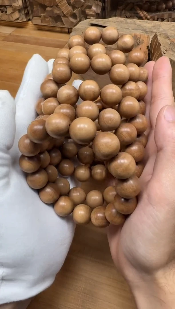 檀香木手串/手链老东加檀香1.5单圈水波一条