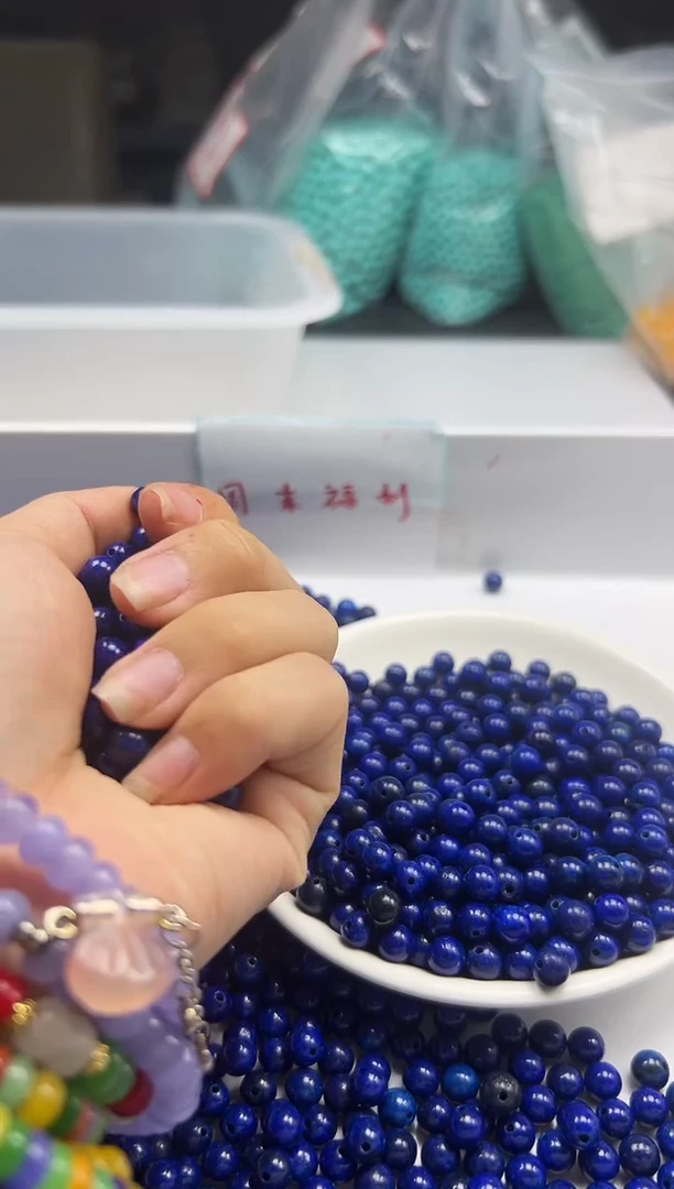 未镶嵌颈饰玛瑙/玉髓w241青*金石6mm*30颗