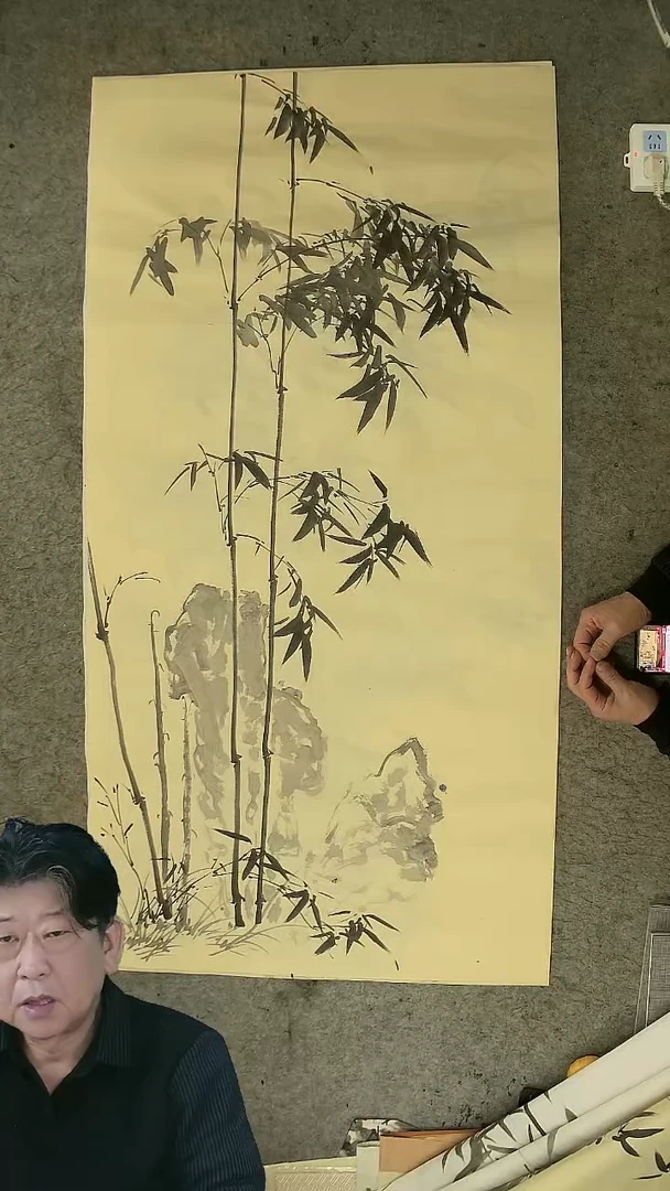 国画四尺整张  墨竹  69*138cm