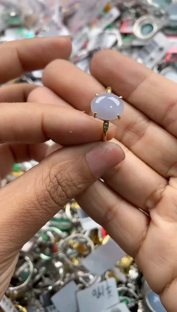 银S925镶嵌戒指翡翠101010----9