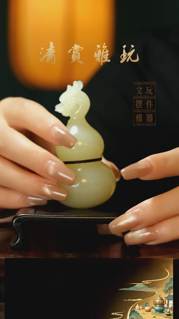 玉《龙头葫芦》手把件摆件