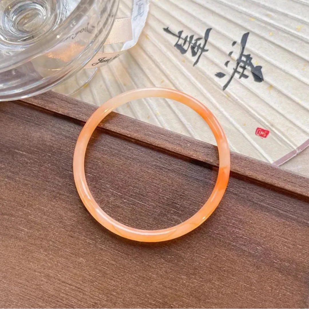 非金属玻璃手镯 新款一步一响枫叶红简约时尚叮当镯美人镯精美