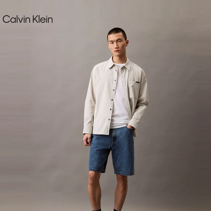 CK Jeans25春夏男士美式复古潮流纯棉宽松牛仔短裤4RB931G