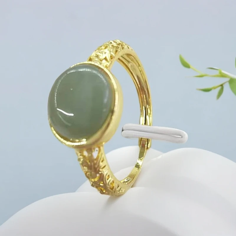 555库存处理）--高定珠宝和田玉黄口戒指XYD001合金