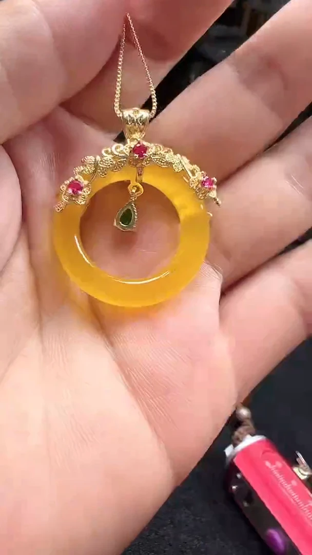玛瑙/玉髓颈饰未镶嵌6008带链子满黄多样性发一个