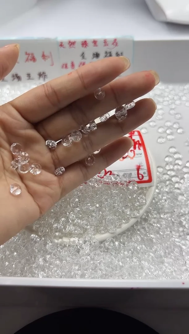 颈饰未镶嵌水晶w3066白水车轮切面算盘6*3mm*30颗
