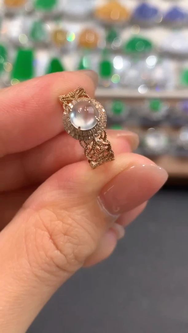 18K金镶嵌戒指翡翠a13多样性一件发货