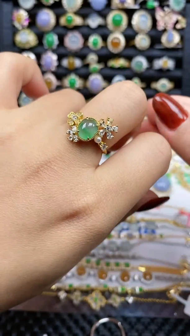 银S925镶嵌戒指翡翠72