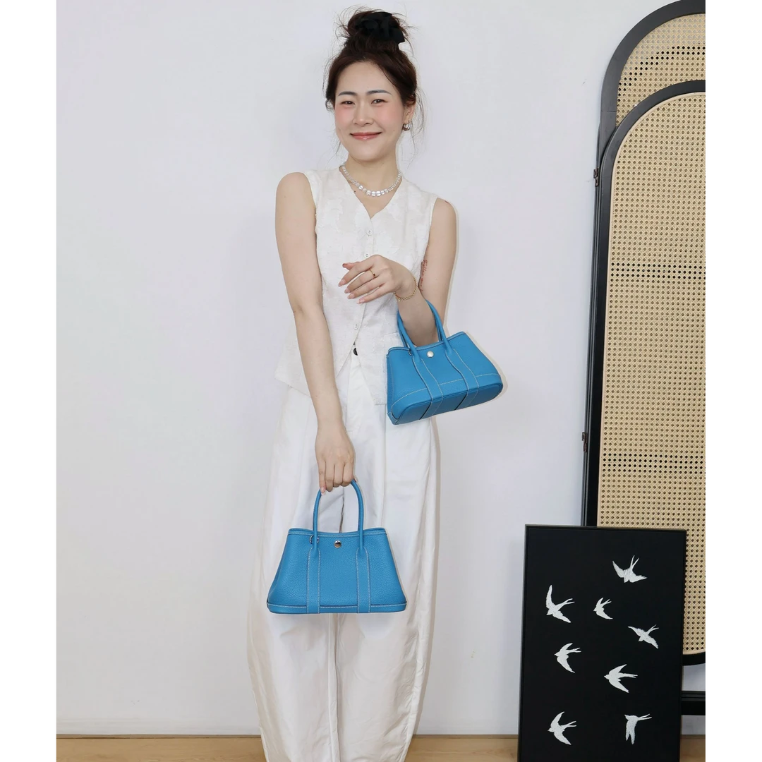 【纯手缝蜡线花园包26/23】进口皮手提单肩包包女款爆款2025新款