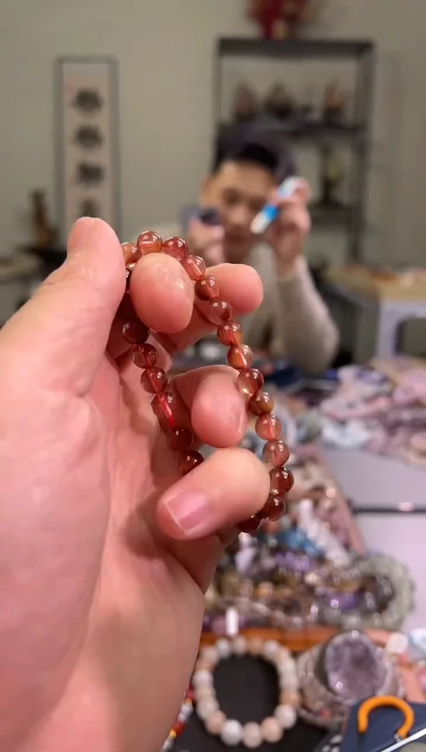 【闪购商品】发晶手串未镶嵌7.3+mm红发晶手串