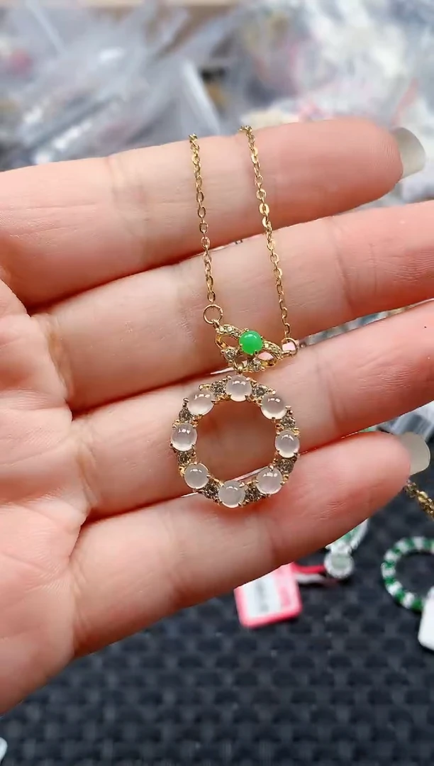 银S925镶嵌戒指翡翠天然A货缅甸翡翠