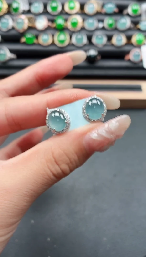 翡翠戒指银S925镶嵌111