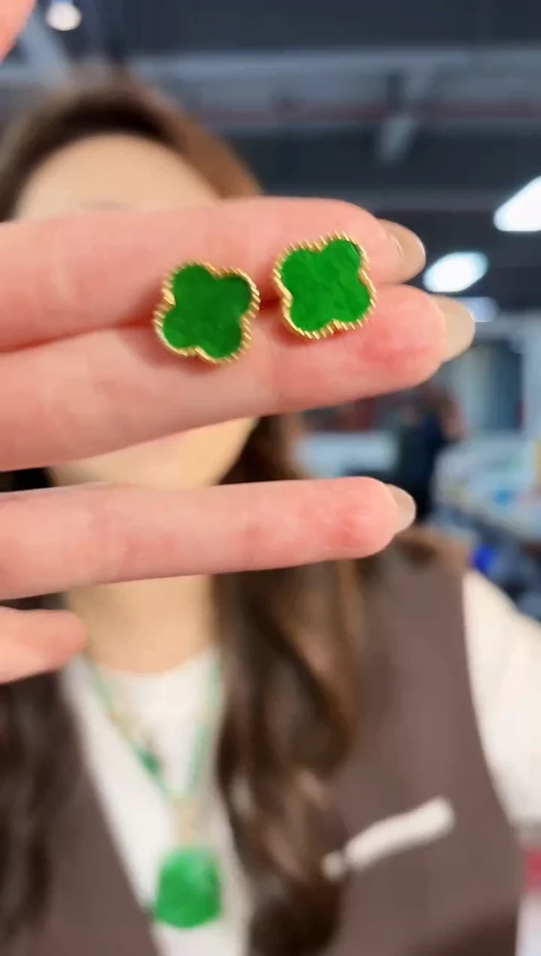 【闪购商品】翡翠耳饰未镶嵌缅料A货/支持复检/一对