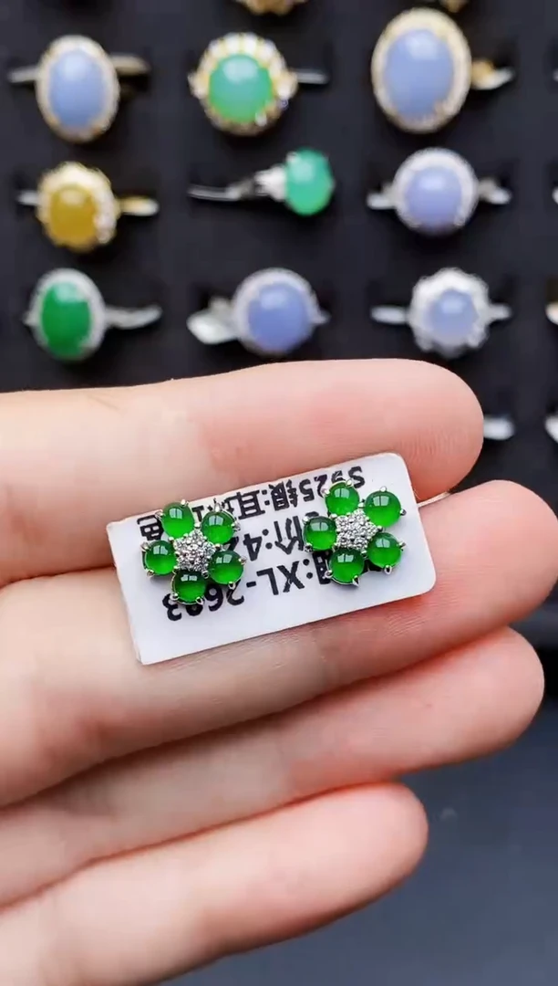 银S925镶嵌戒指翡翠0097