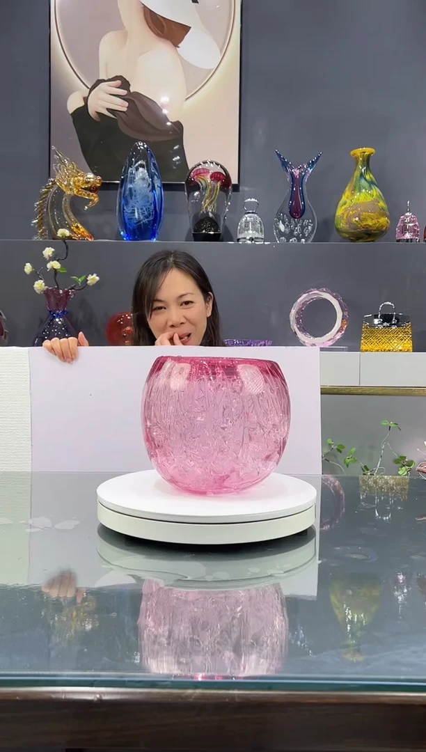 手工艺品琉璃  水晶琉璃花瓶1个