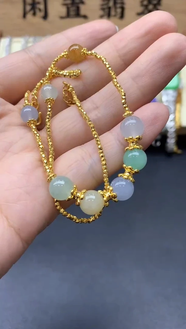 颈饰足金镶嵌翡翠567-中国好珍宝