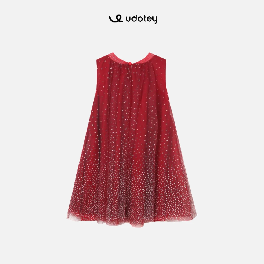 【高定系列】udotey 女童气质白色连衣裙时尚休闲夏季