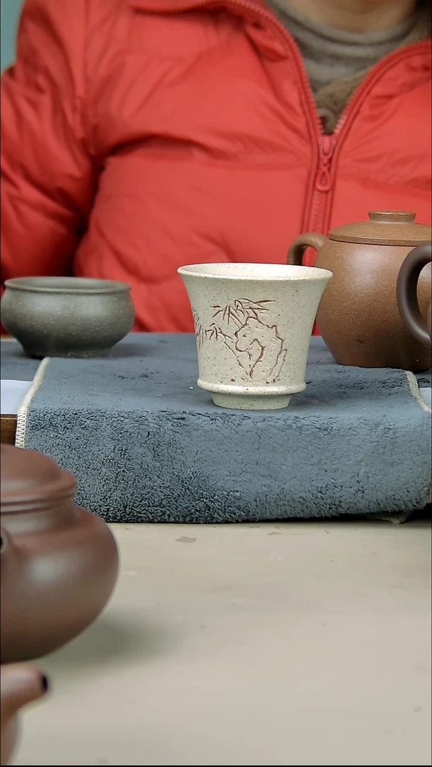 茶壶紫砂白段杯子110cc
