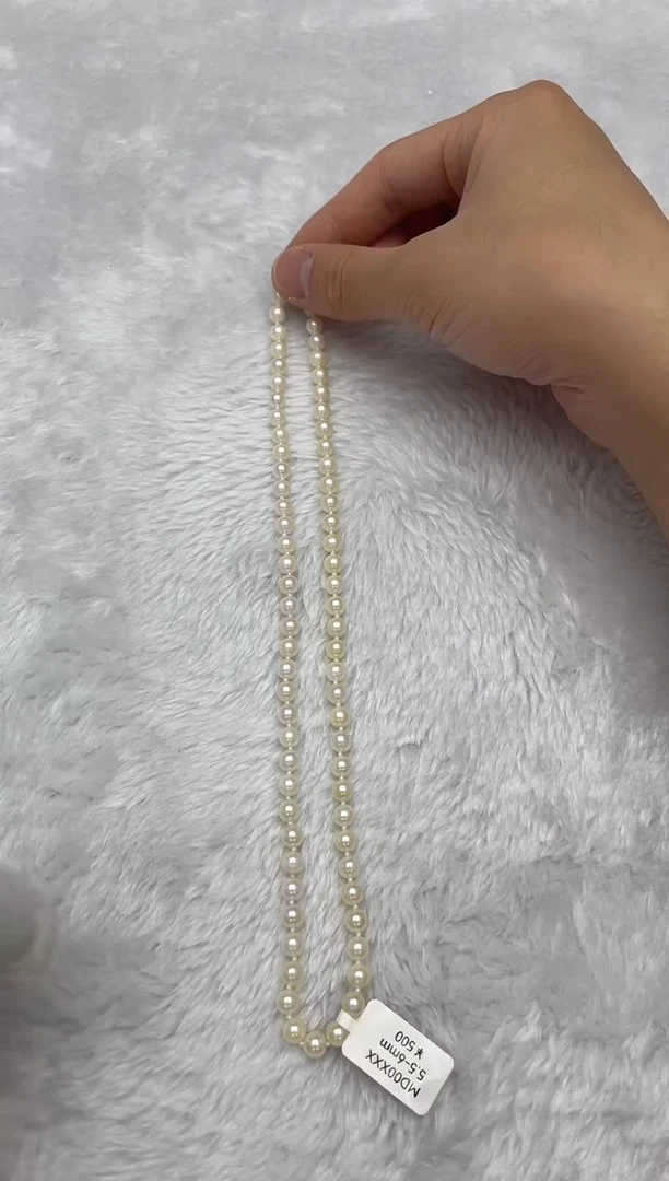 项链银S925镶嵌海水珍珠AK羽皇金5.5-6mm