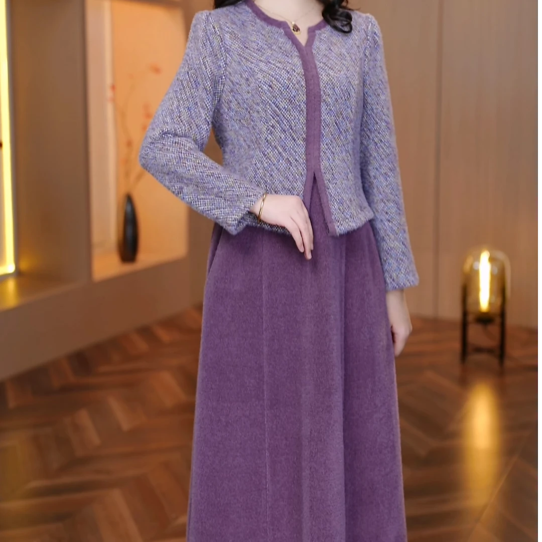 2025秋装新款连衣裙大码女装时尚连衣裙加肥加大遮肉显瘦裙（分）