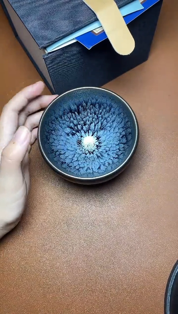茶盏银蓝百花 盏三疯建盏茶器