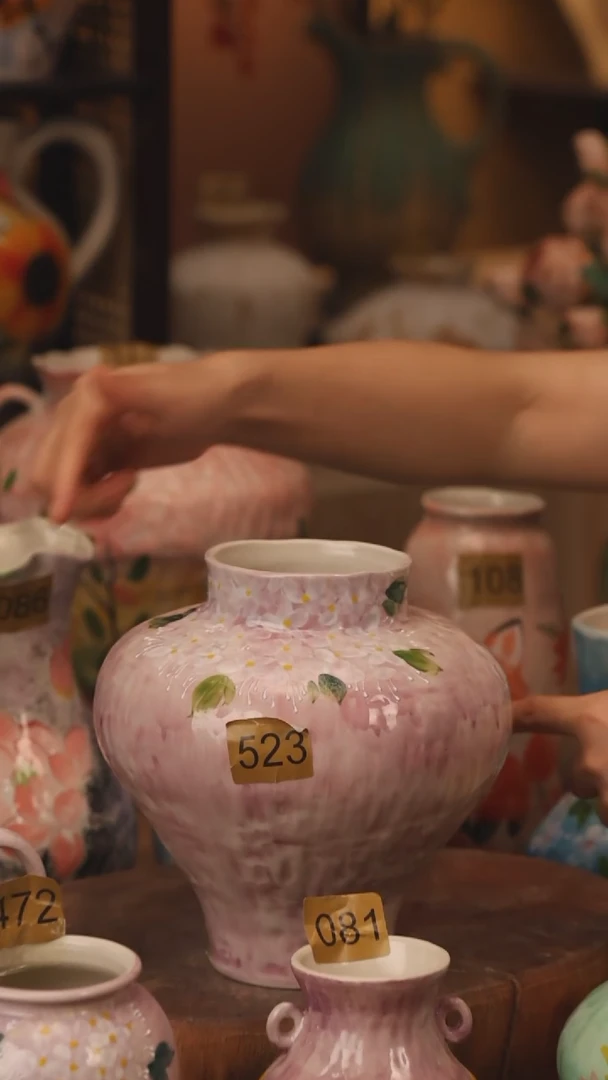 陶瓷523景德镇设计师手作花器摆件侘寂风