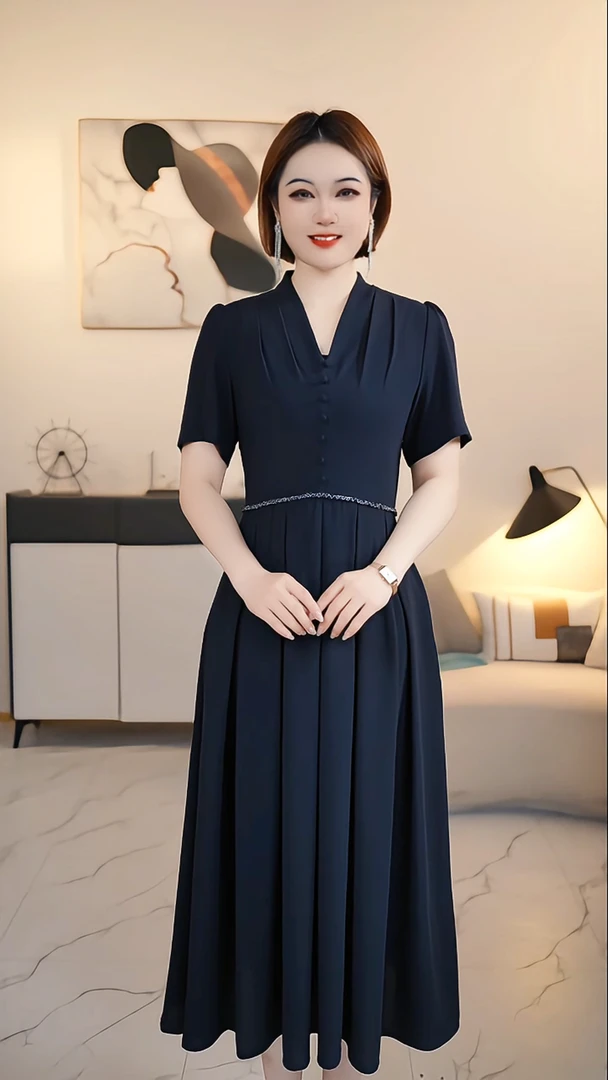 现货【撤柜清仓】V 高端大码原创遮肉显瘦连衣裙 1005