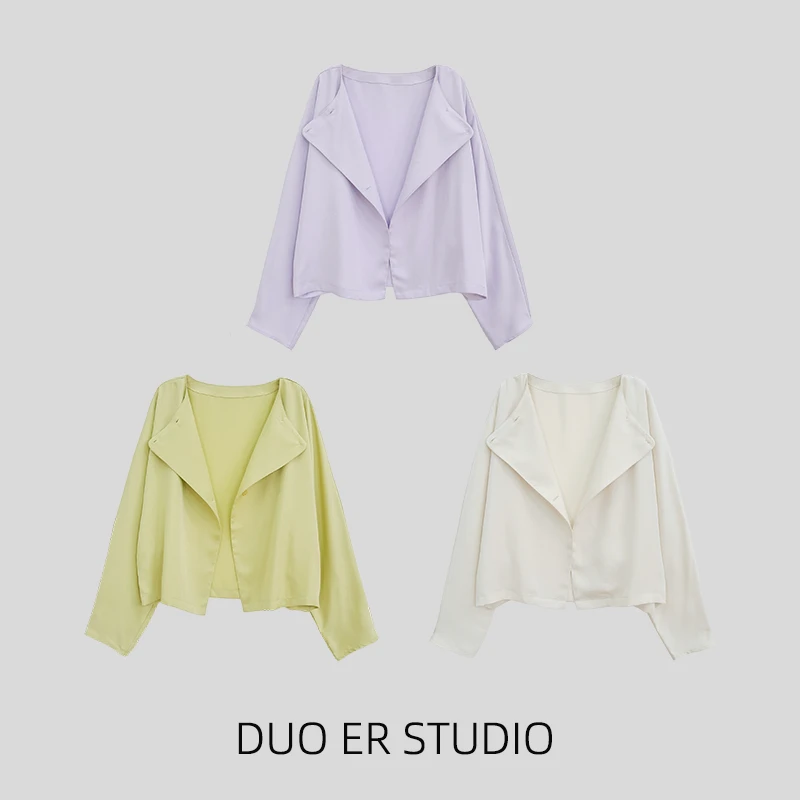 【朵儿studio】“德芙”纵享丝滑！100%莱赛尔天丝！圆领外套 D153