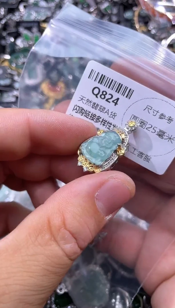 【闪购商品】翡翠颈饰未镶嵌Q824吊坠