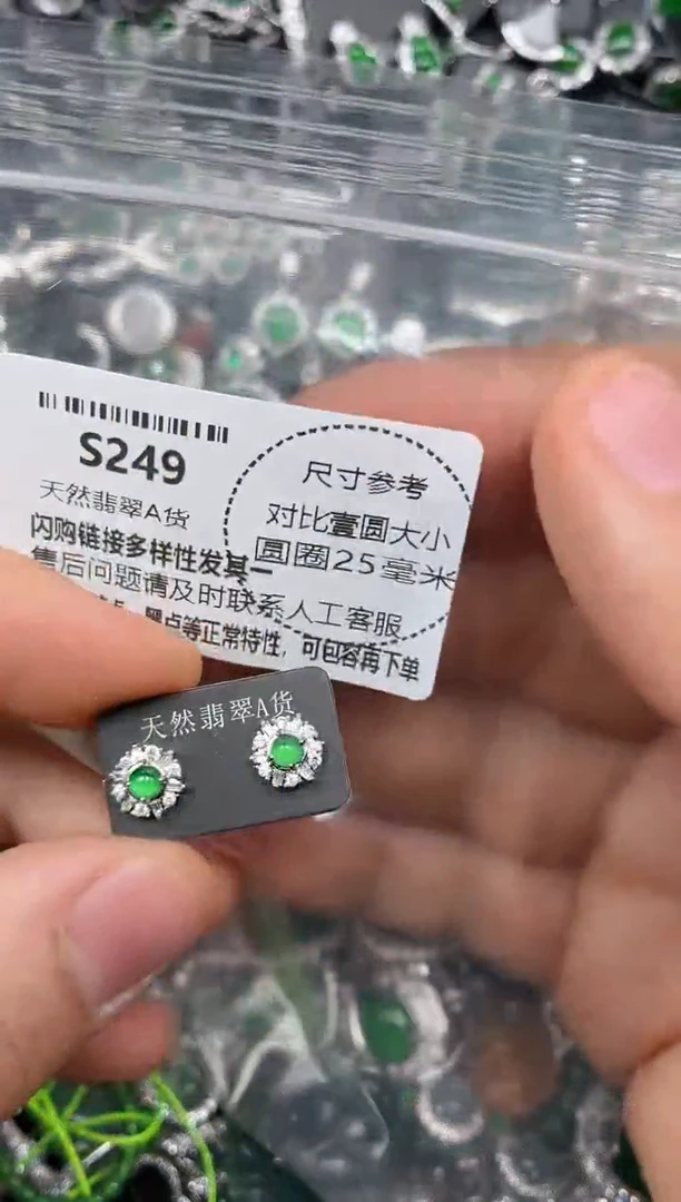 颈饰未镶嵌翡翠S249耳钉