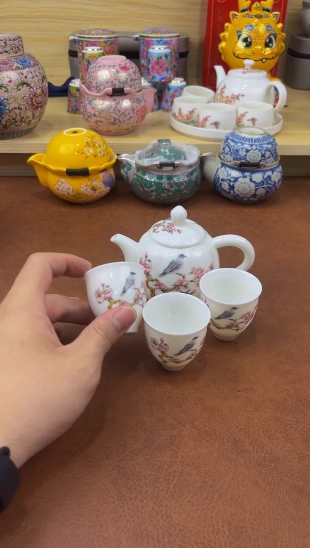 陶瓷茶具摆件旅行套组
