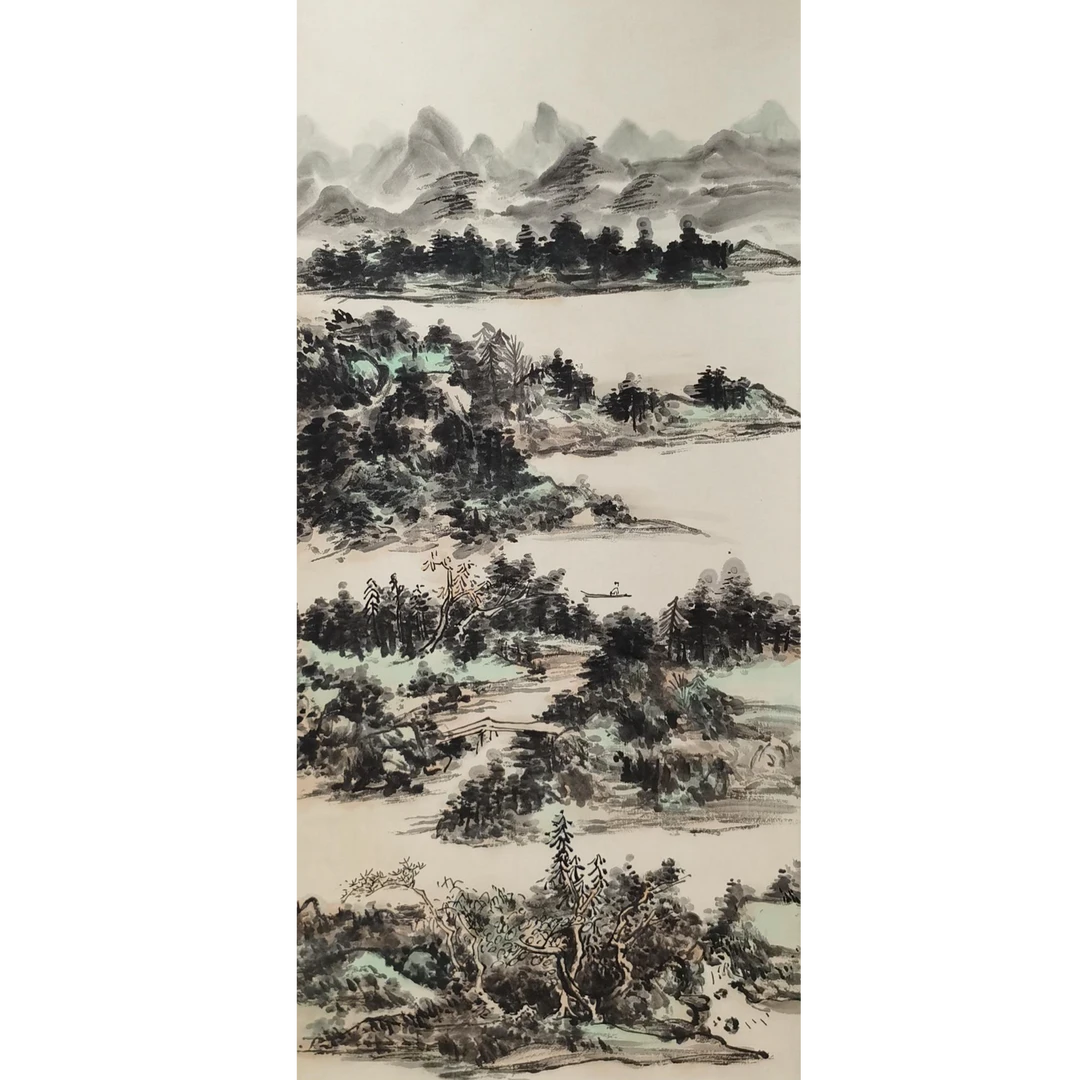 【辽拍】V250709-2-502《山水》（4.5平尺) 纸本镜片  ws1107