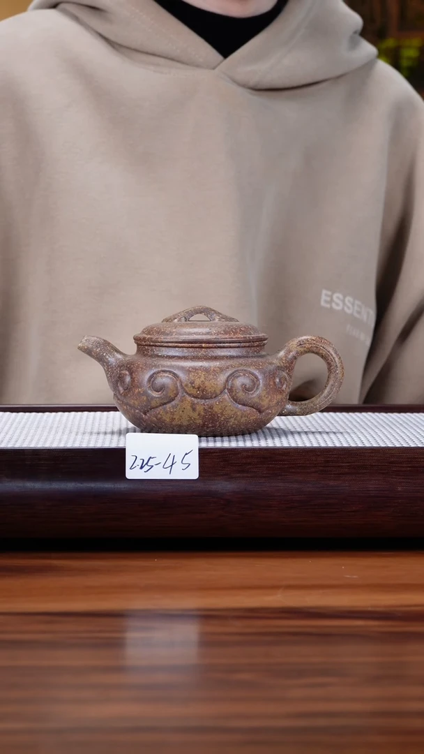 【闪购商品】紫砂茶壶2.25-45 本绿还原 仿古如意