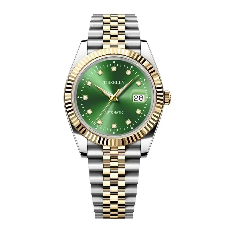 TISSELIY/蒂西尼 绿晶伯爵系列男士腕表-TIS5008G-LQD