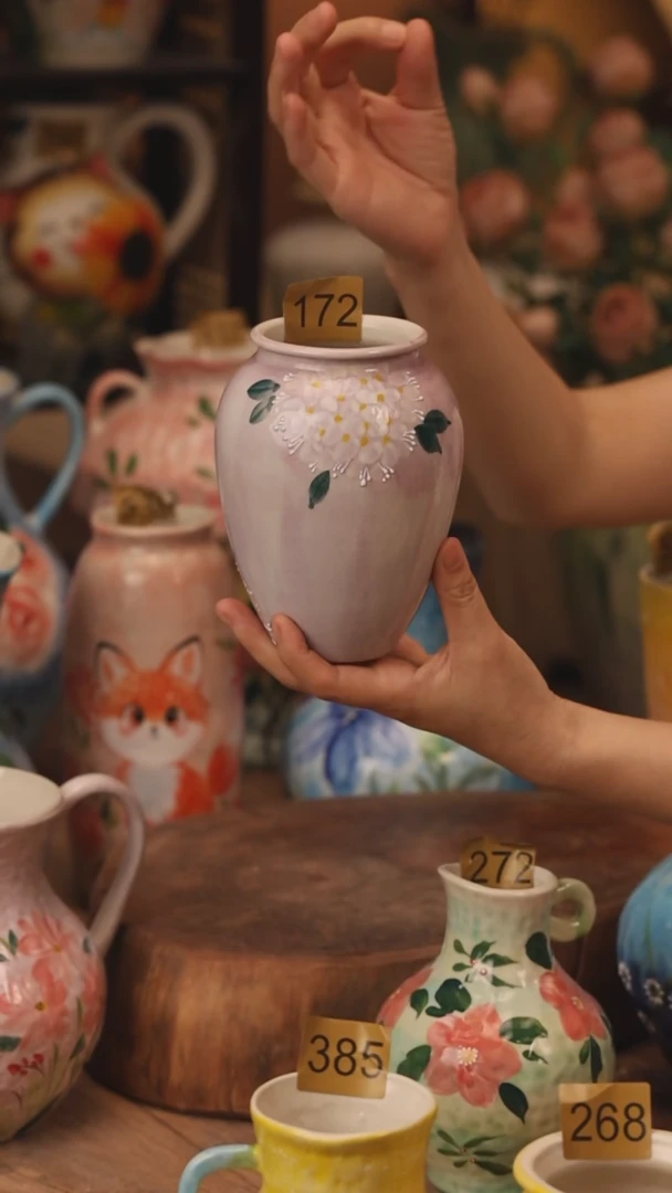 陶瓷172景德镇设计师手作花器摆件侘寂风