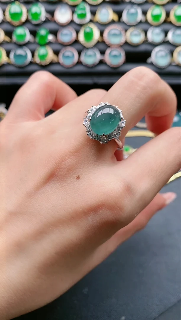 【闪购商品】翡翠戒指银S925镶嵌1111111