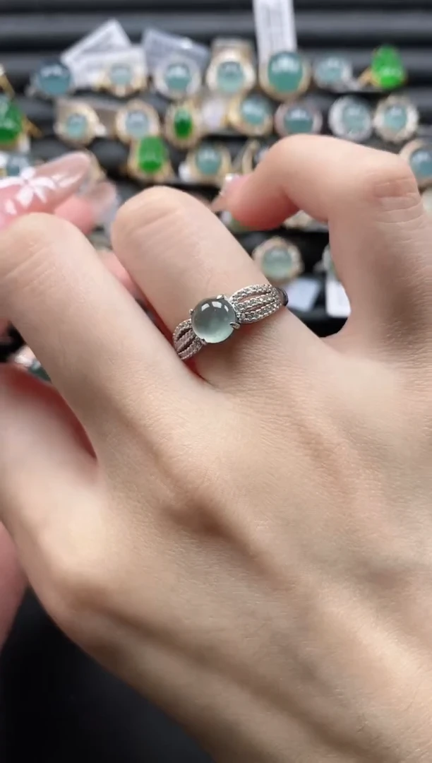【闪购商品】翡翠戒指银S925镶嵌11111
