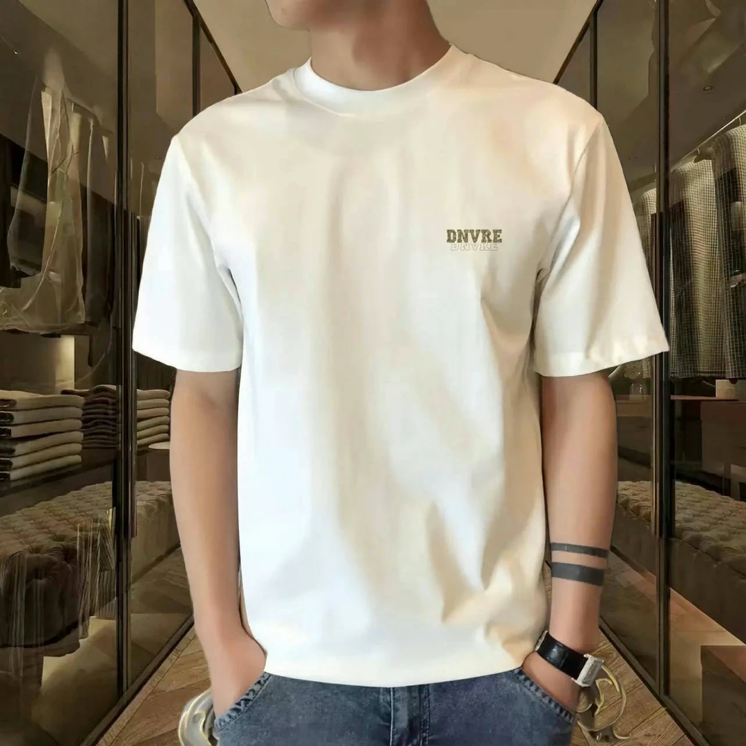 【DNVRE】莱赛尔天丝T恤时尚休闲百搭宽松半袖简约潮流5878