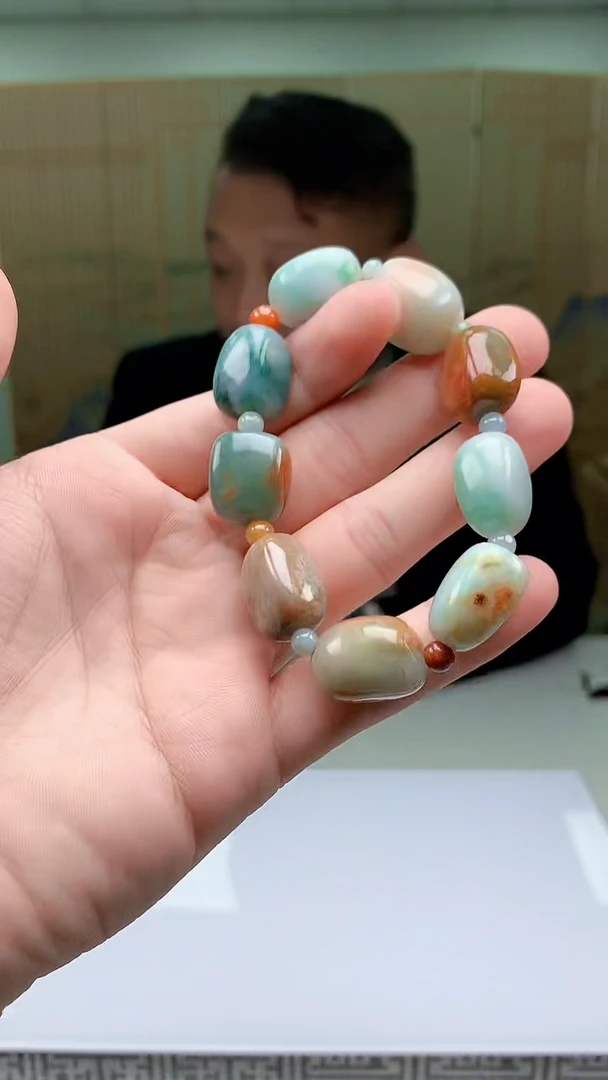 【闪购商品】定制翡翠未镶嵌4969bb-毛货手串43