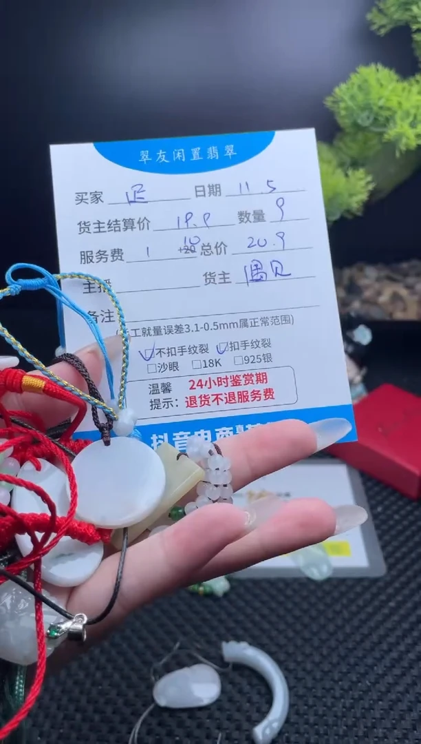 颈饰未镶嵌翡翠迟*磊挂件