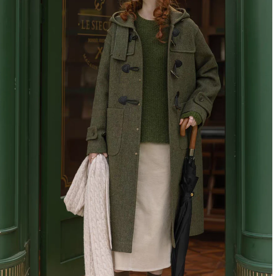 秋冬必备宽松百搭简约毛呢大衣