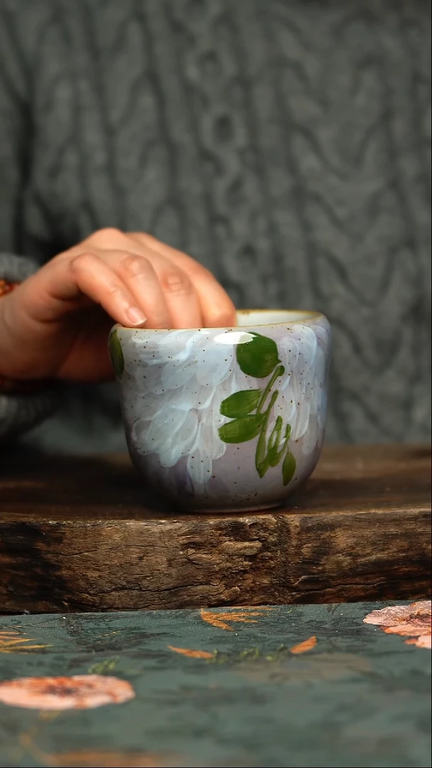 【闪购商品】杯釉下彩手工手绘同款陶器