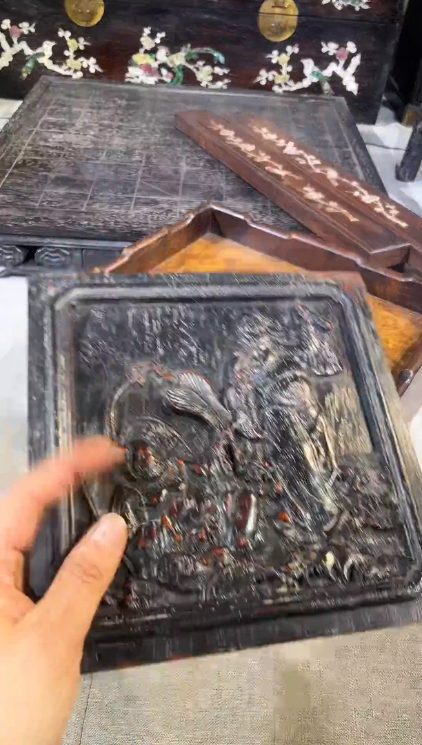 木紫檀雕刻八仙雕刻板